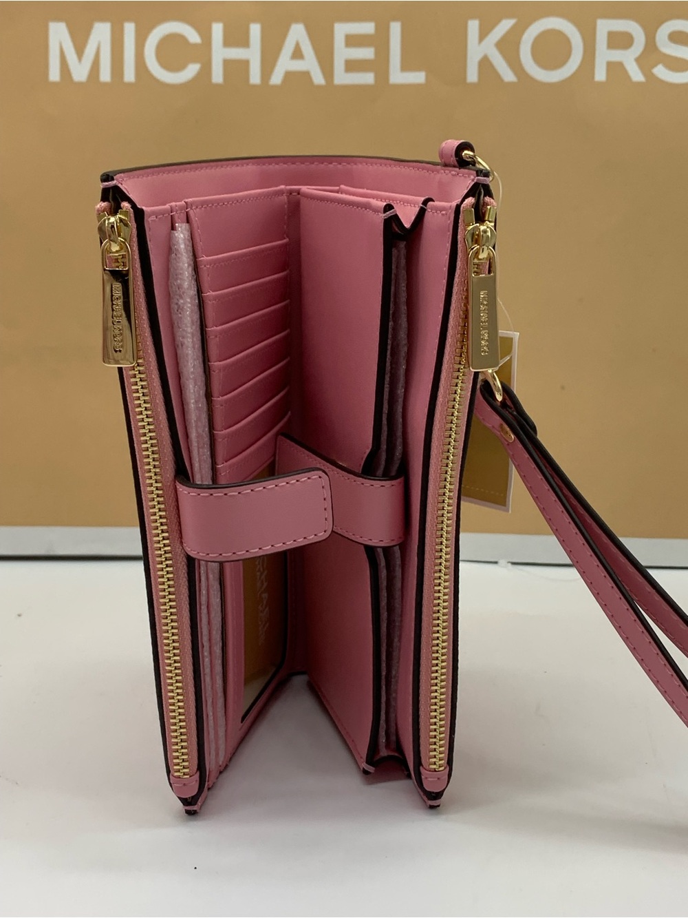 Michael Kors Cornation Ombré MK Logo Wristlet/ wallet with Gold Hardware - Picture 13 of 13